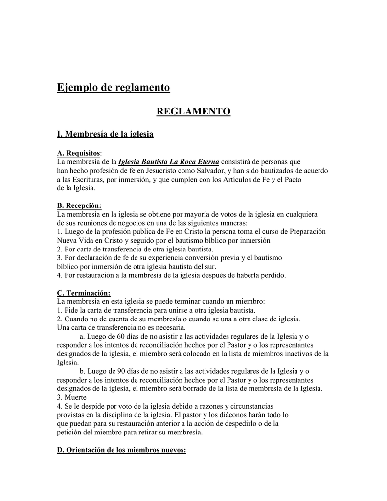 Reglamento de la generala