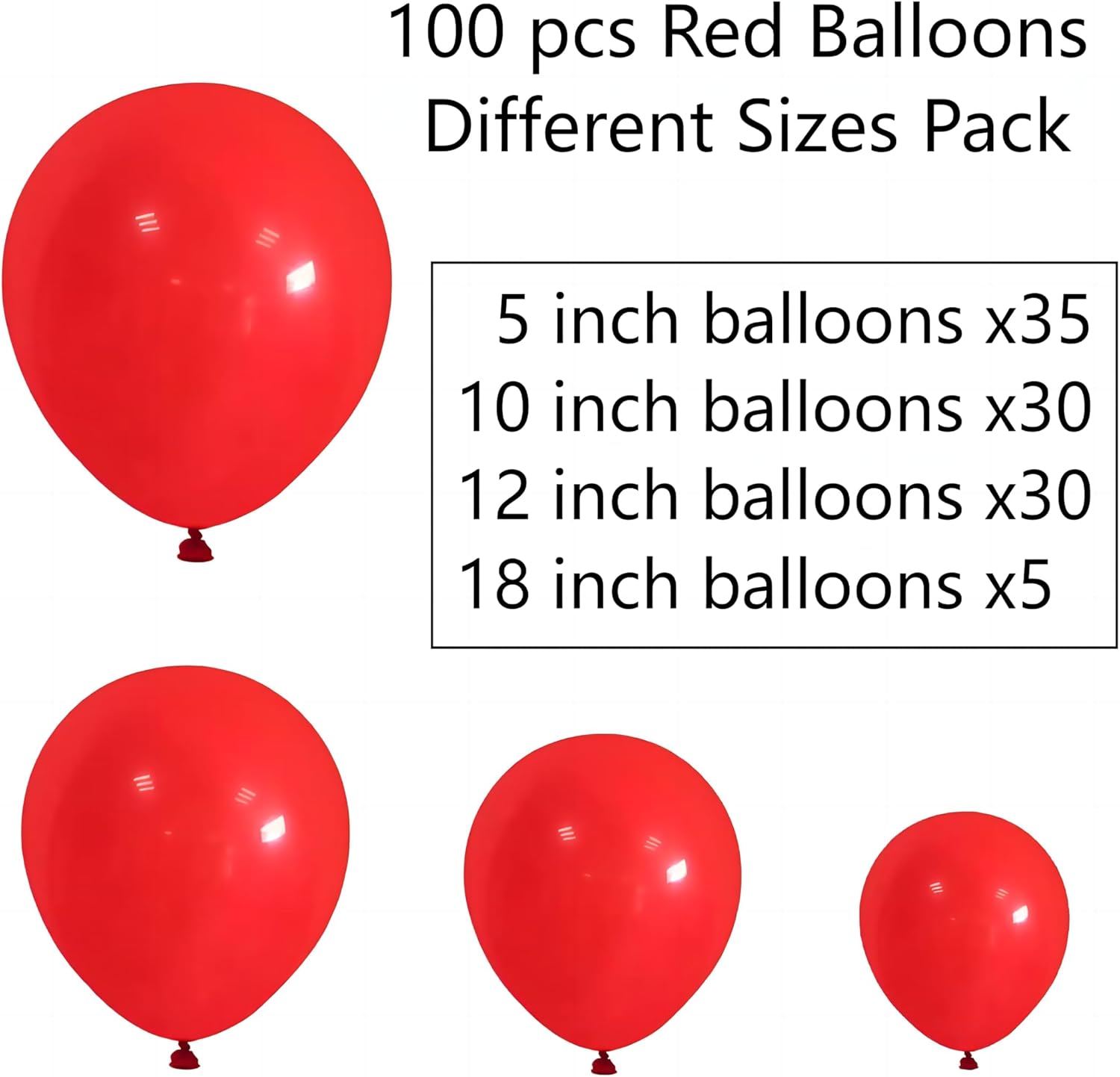 Tamaños de globos